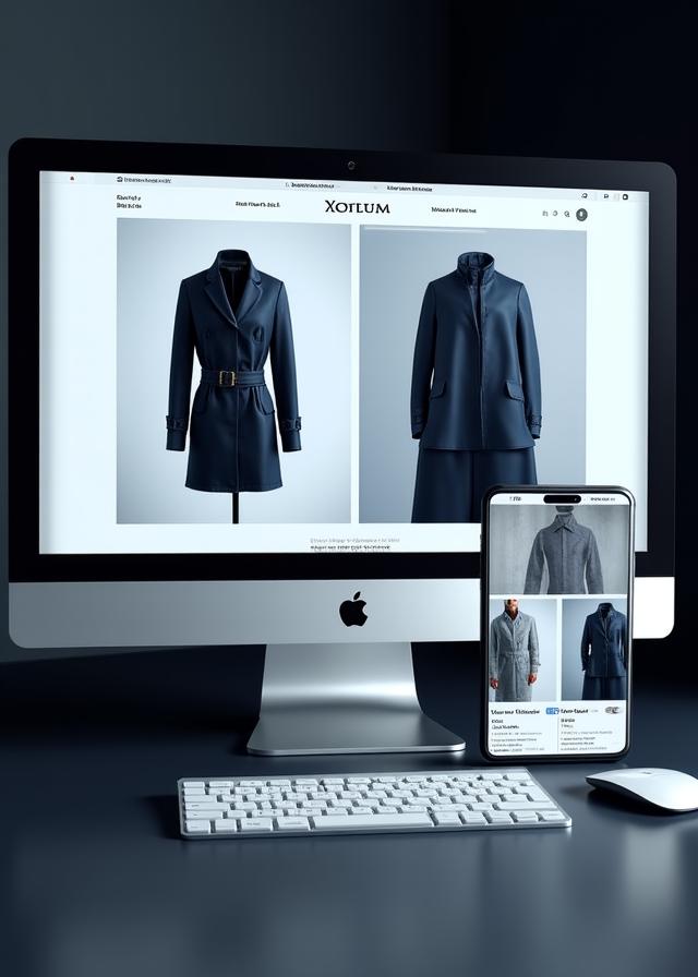 Luxury e-commerce interface mockup